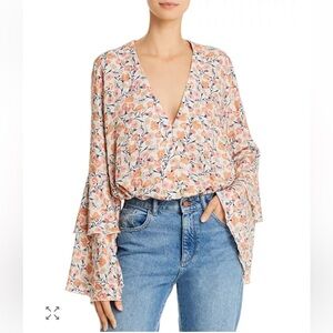 BNWT Free People She's Dainty Floral-Print Bodysuit